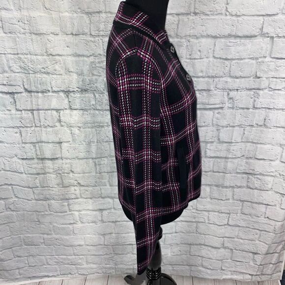 Jones New York new w/tags signature plaid sweater button up jacket size large - Picture 5 of 12